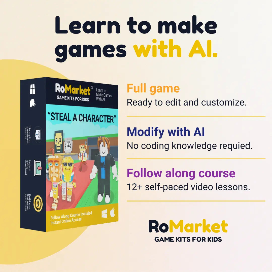 "Steal a Character" Roblox AI Game Kit For Kids