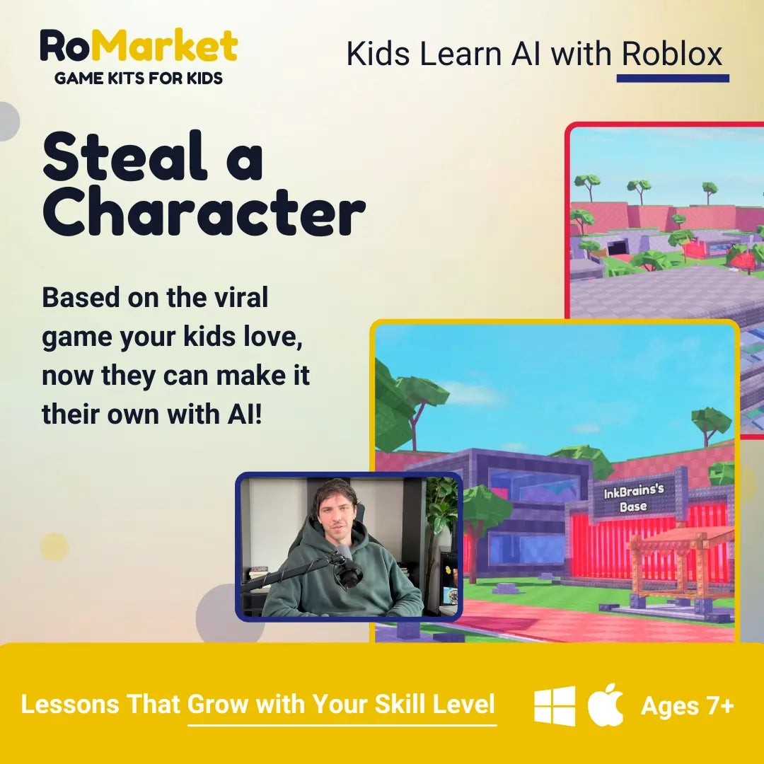 "Steal a Character" Roblox AI Game Kit For Kids