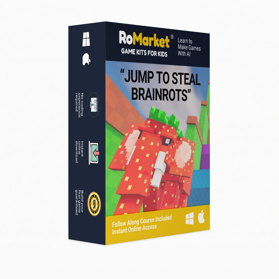 "Jump To Steal Brainrots" Roblox AI Game Kit For Kids